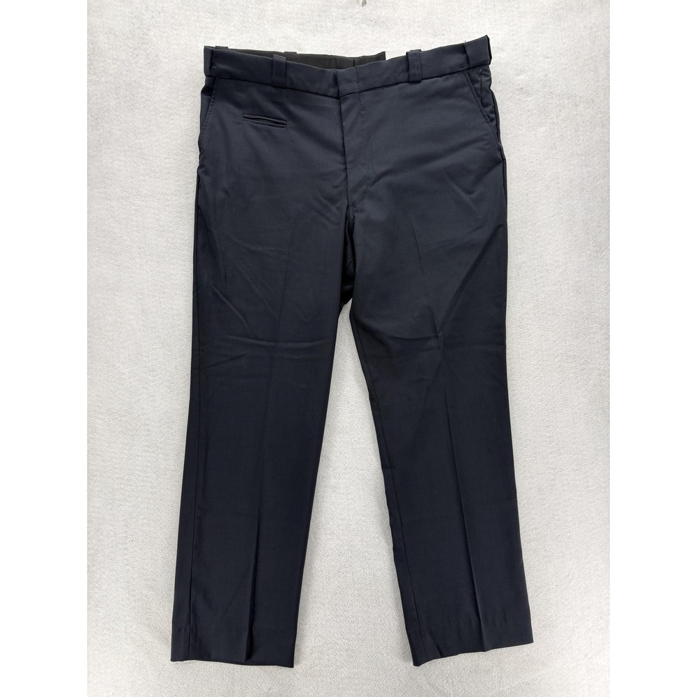 Elbeco Distinction Dress Pants Mens 44x33 Blue Wool Blend Stretch Uniform Duty